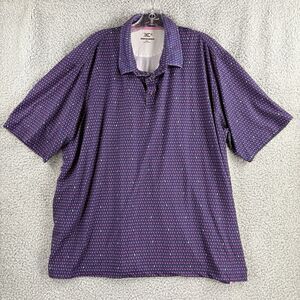 Johnston Murphy POLO Men 2XL XXL Blue Flamingo Stretch Geometric Performance XC4